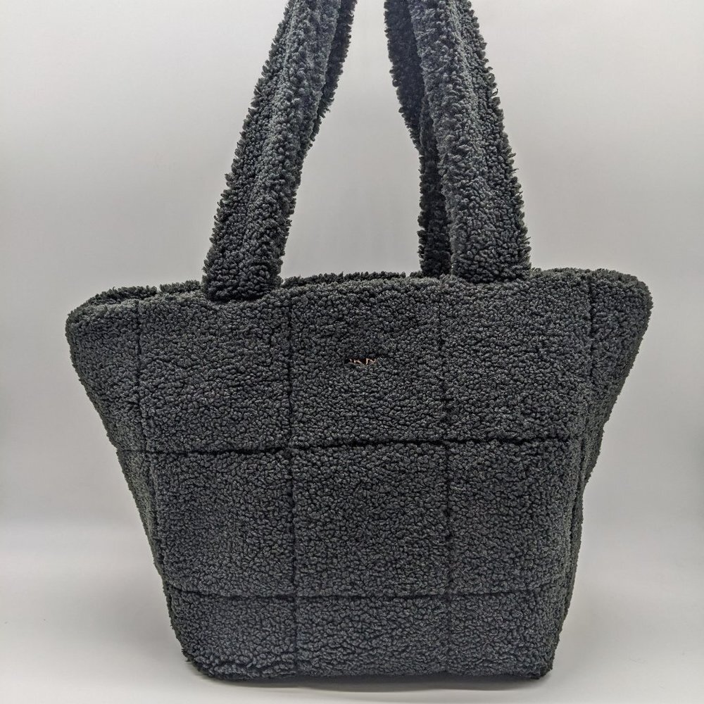 DKNY Poppy faux Sherpa fur LARGE tote purse bag - BLACK
